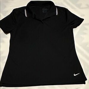 Nike Dri Fit Women's Black Short Sleeve Polo Size Medium